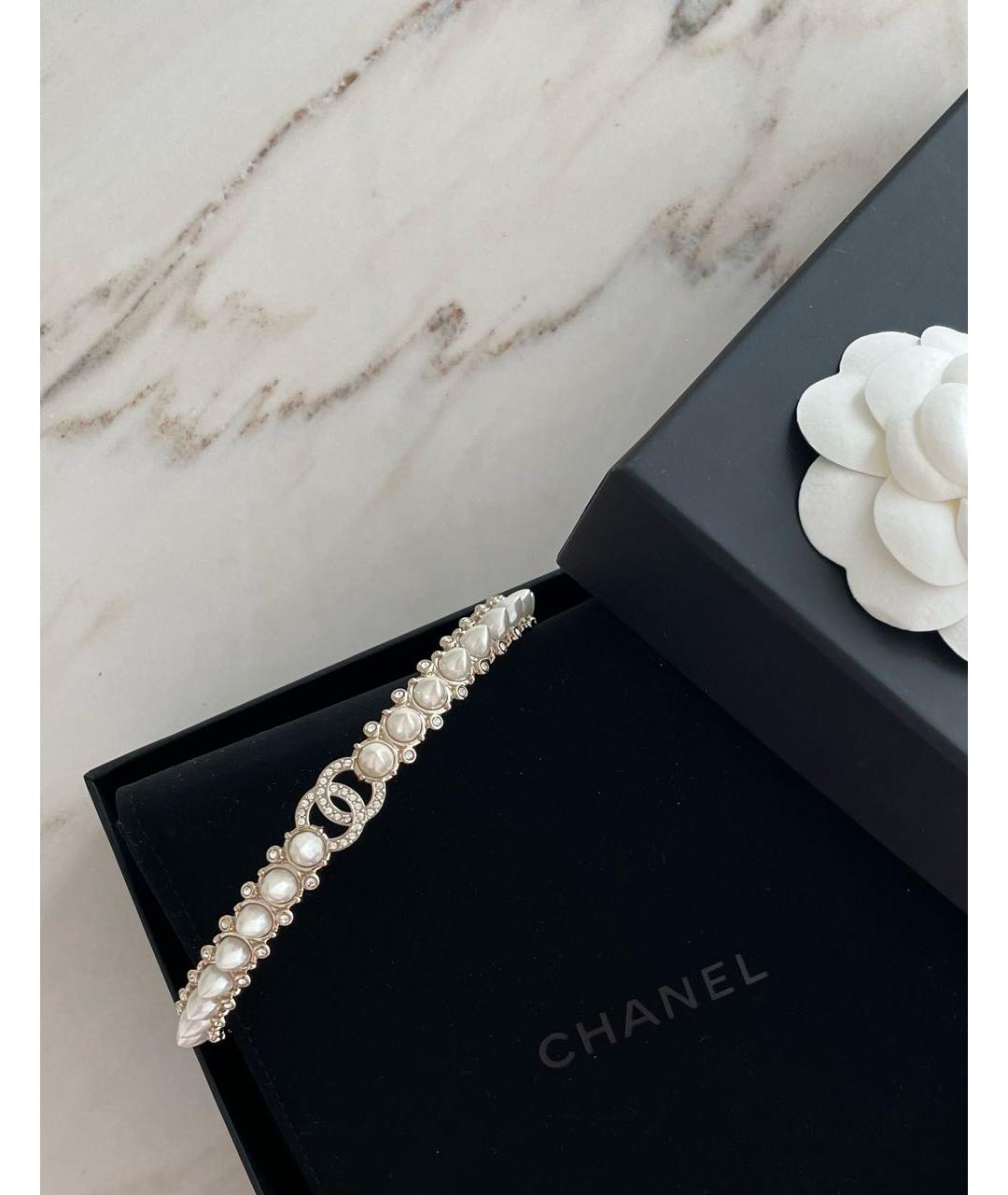 CHANEL Белое жемчужное колье, фото 4