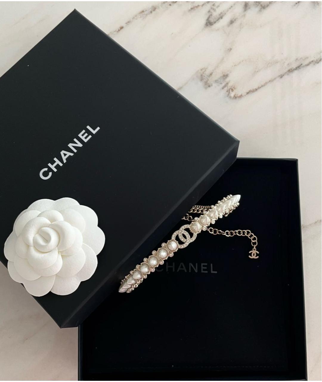 CHANEL Белое жемчужное колье, фото 3