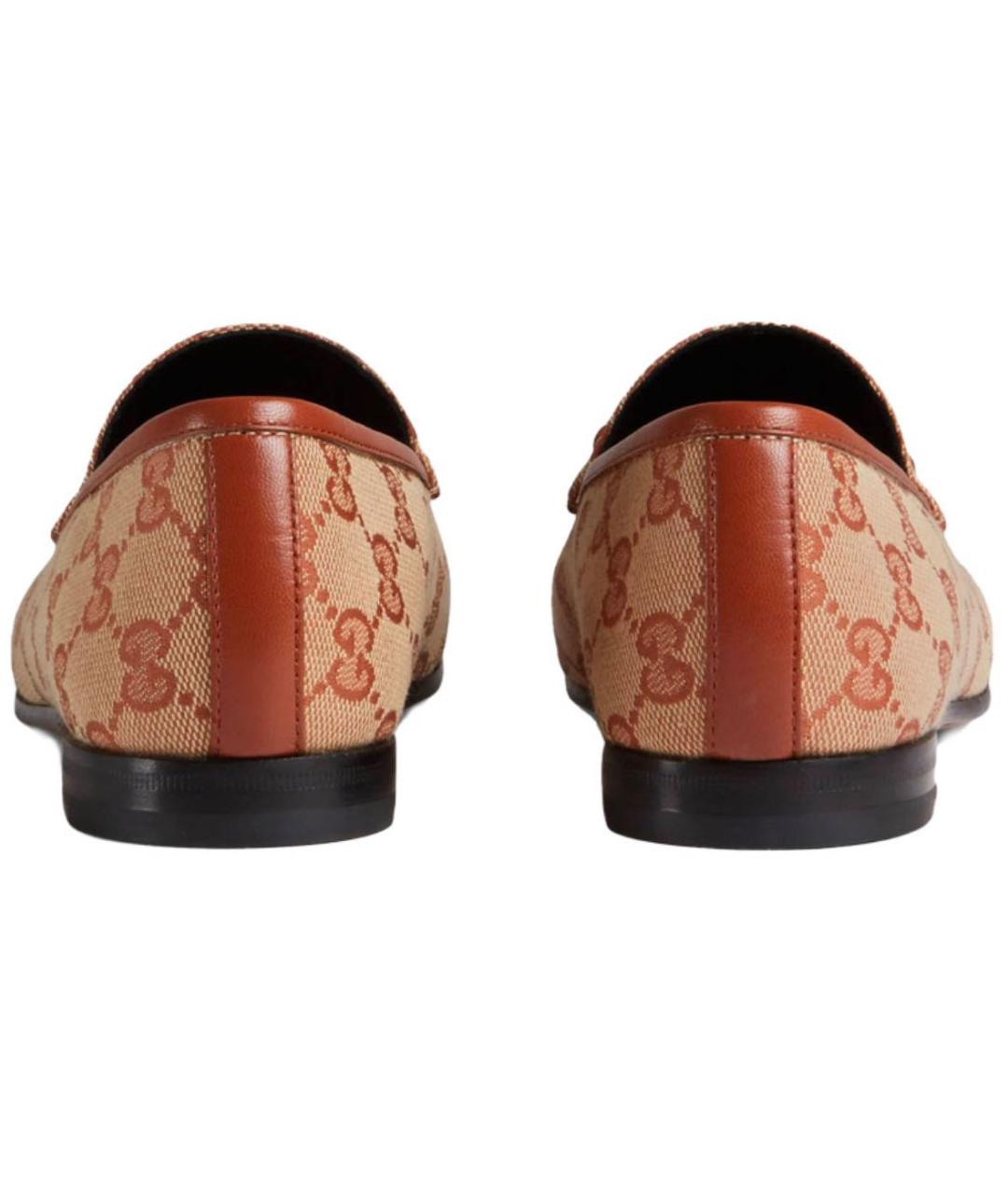 GUCCI Бежевые текстильные лоферы, фото 4
