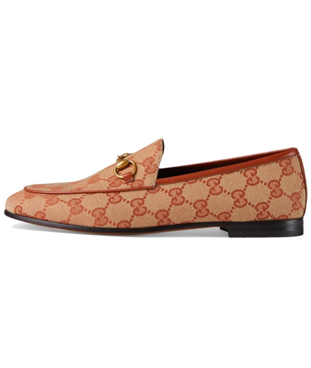 GUCCI Бежевые текстильные лоферы, фото 2