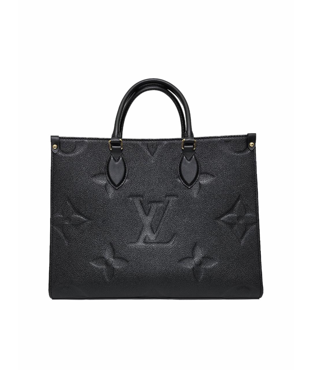 LOUIS VUITTON Черная кожаная сумка тоут, фото 1