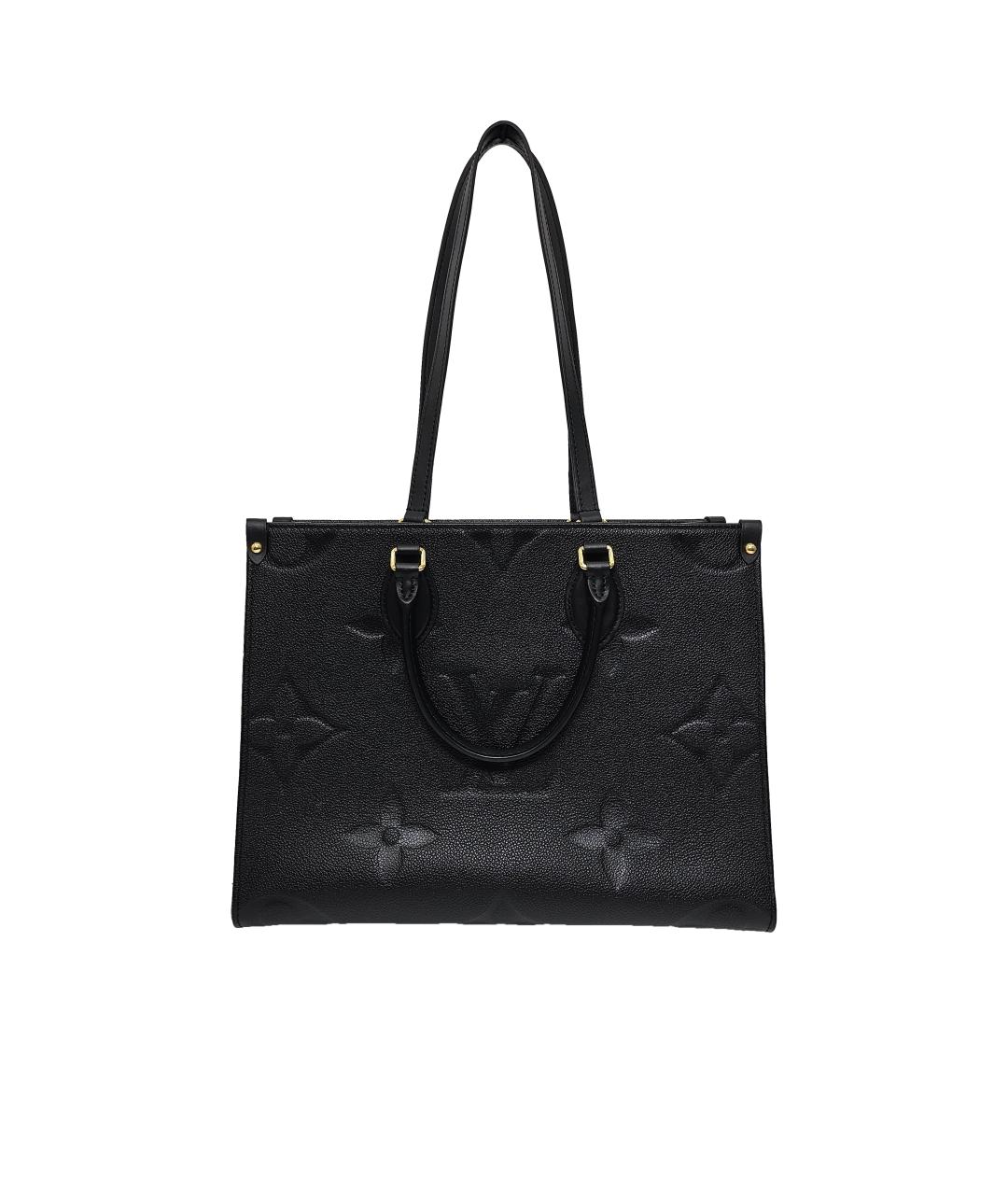 LOUIS VUITTON Черная кожаная сумка тоут, фото 4