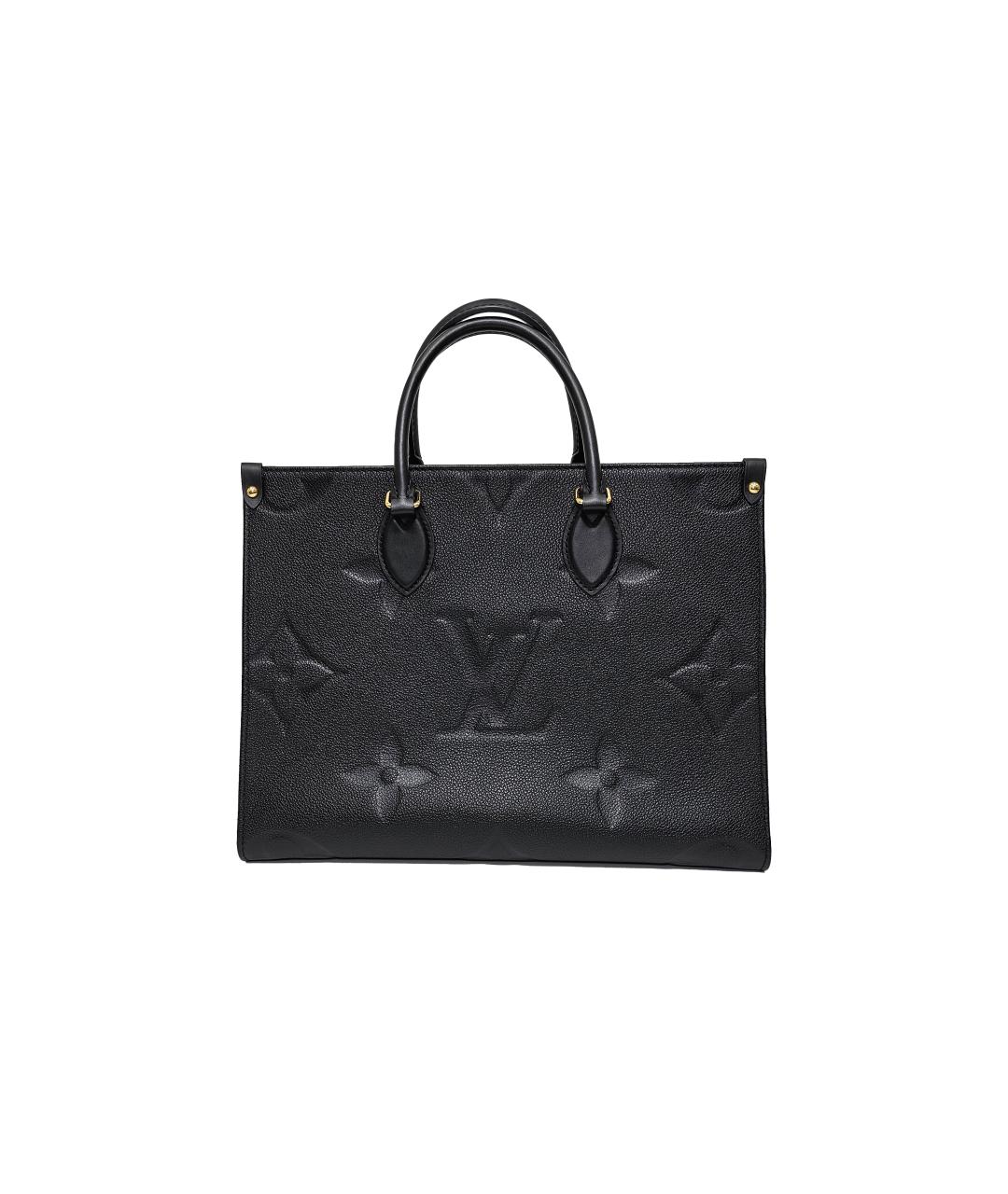 LOUIS VUITTON Черная кожаная сумка тоут, фото 3