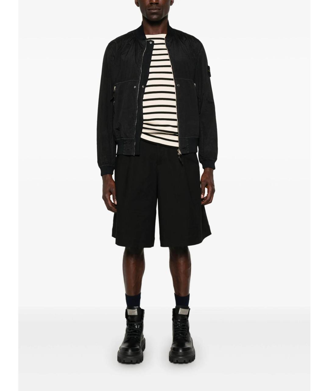 STONE ISLAND Черная синтетическая куртка, фото 2