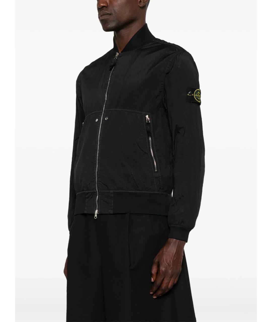 STONE ISLAND Черная синтетическая куртка, фото 3