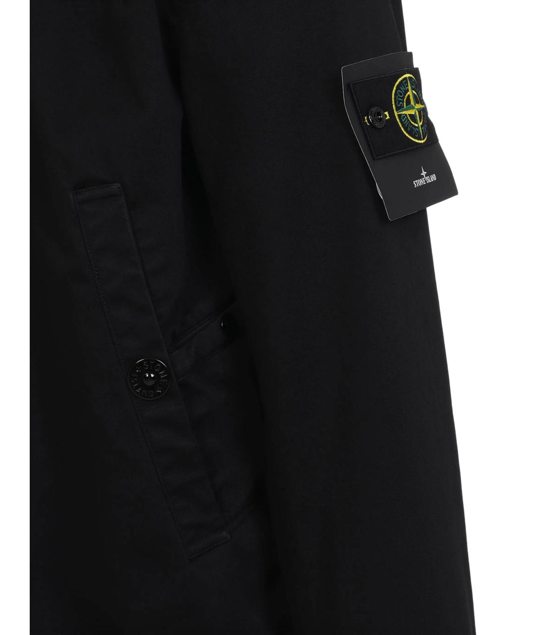 STONE ISLAND Черная хлопковая куртка, фото 3
