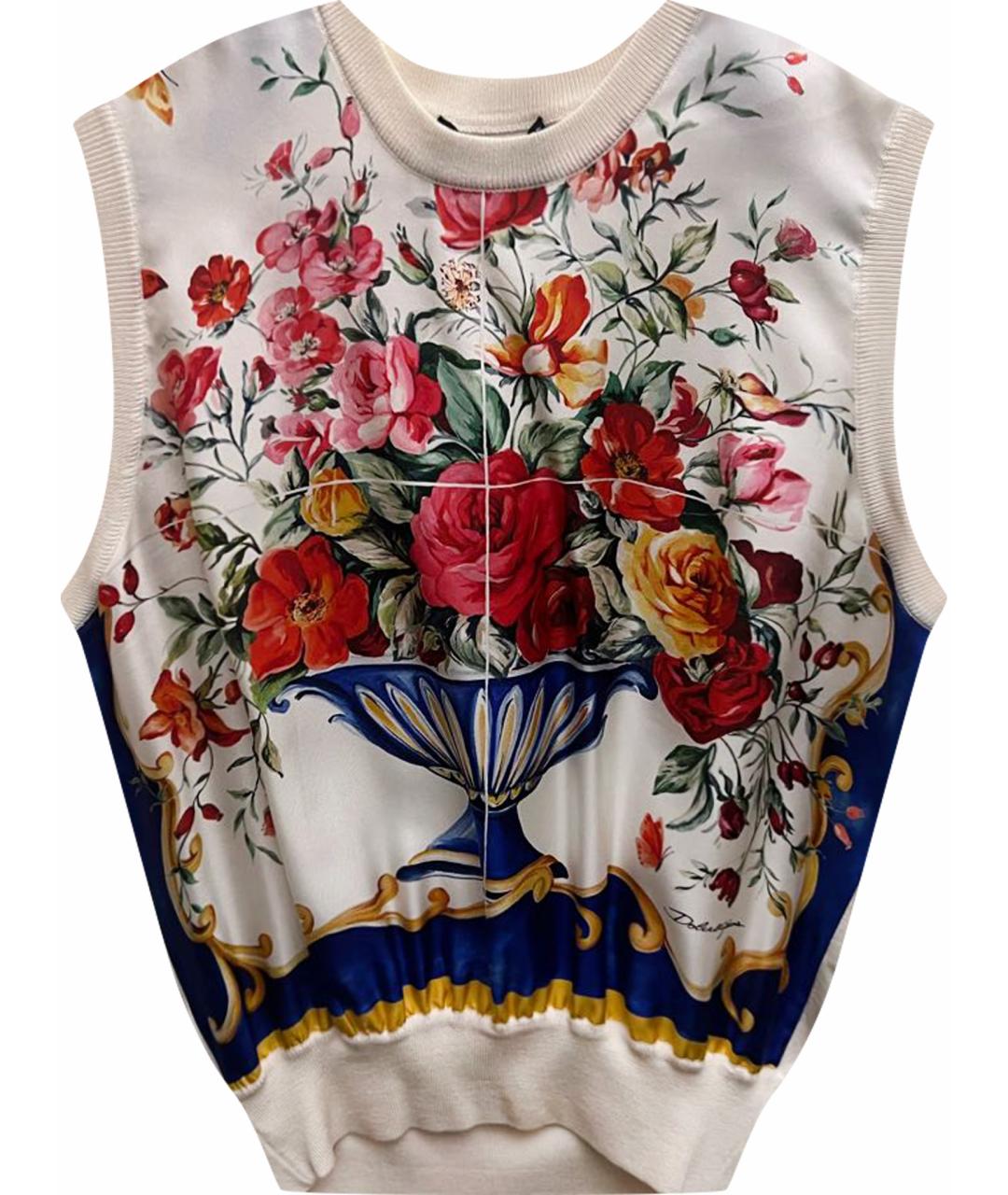 DOLCE&GABBANA Мульти шелковая майка, фото 1
