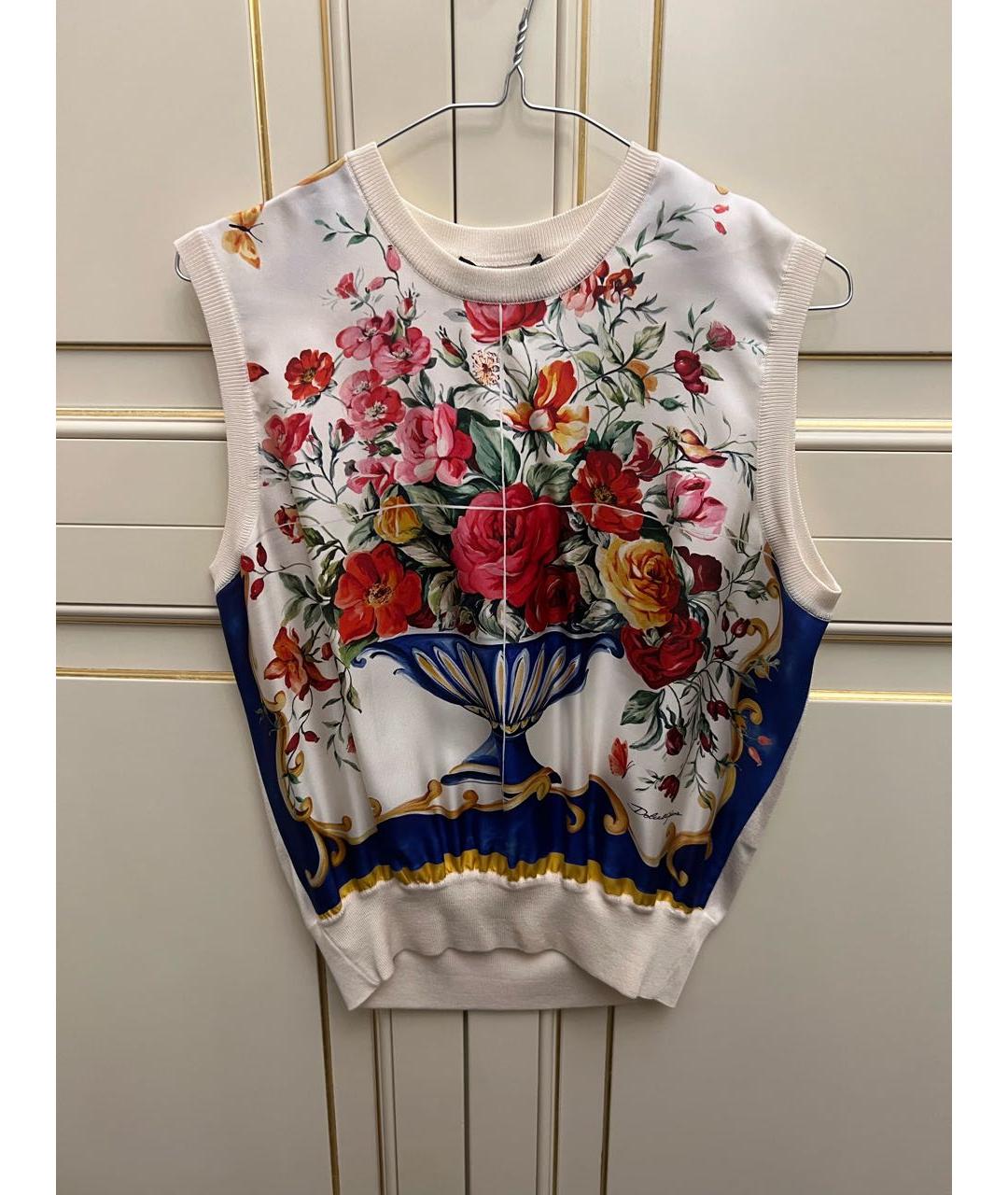 DOLCE&GABBANA Мульти шелковая майка, фото 6