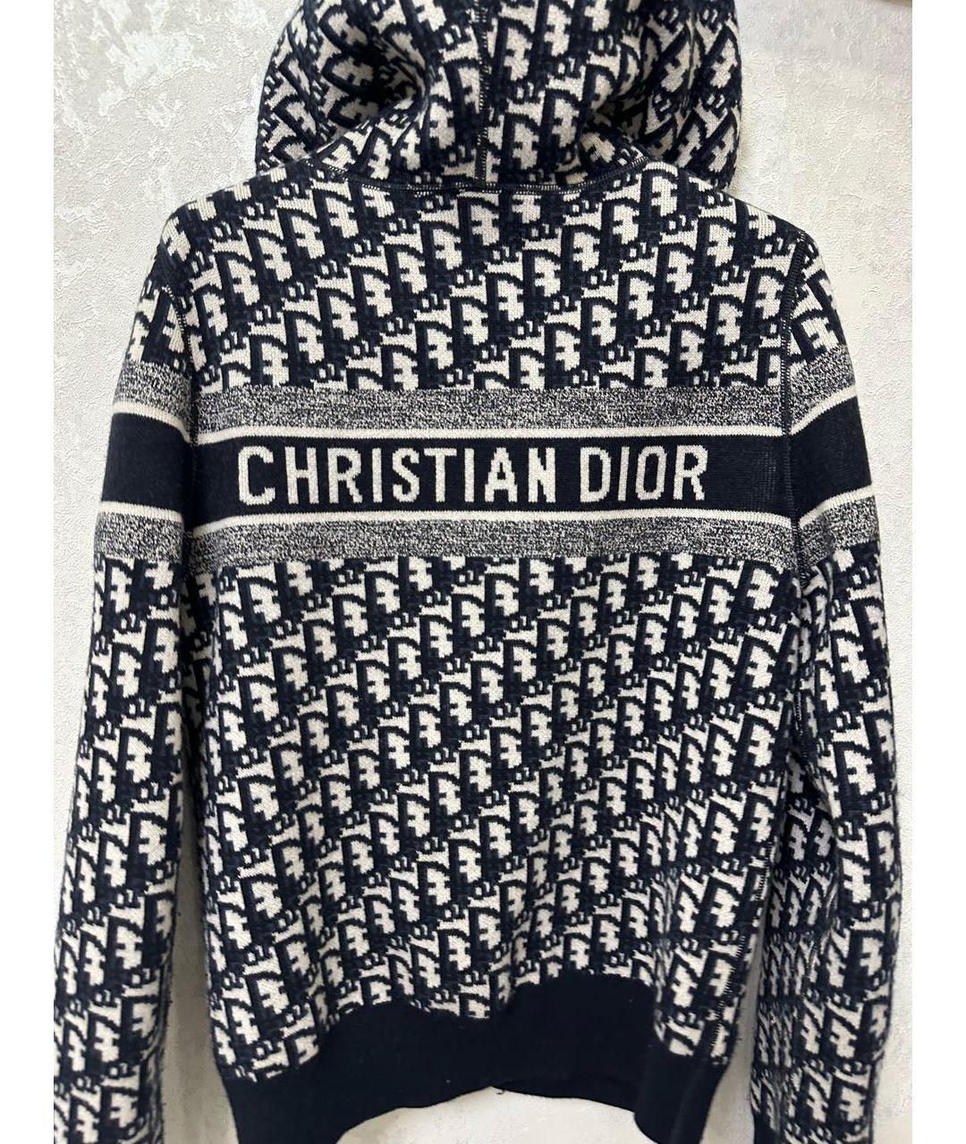 CHRISTIAN DIOR Темно-синий шерстяной джемпер / свитер, фото 3