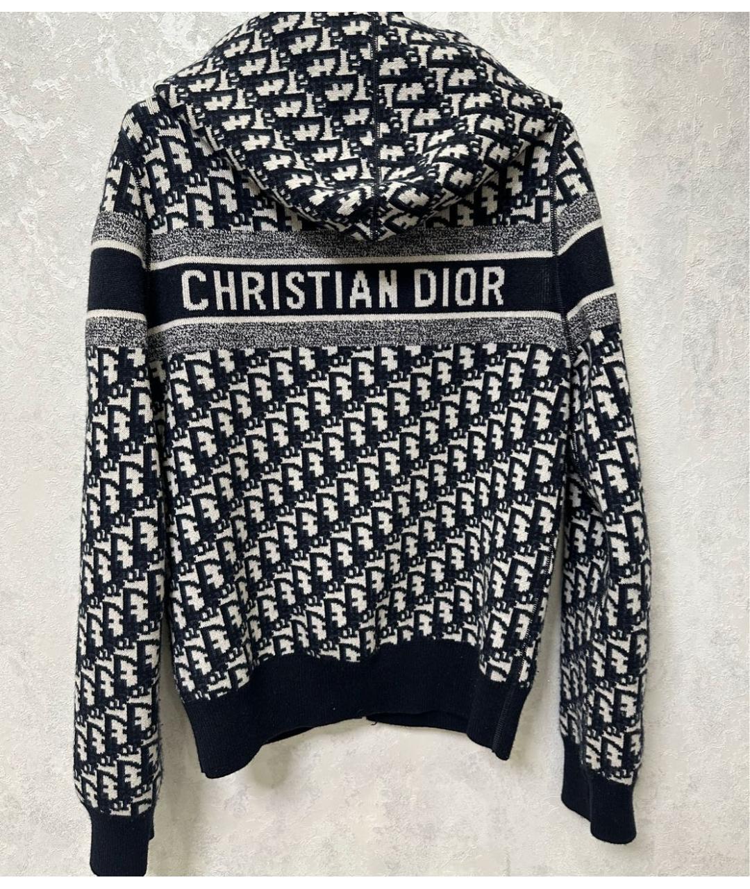 CHRISTIAN DIOR Темно-синий шерстяной джемпер / свитер, фото 2