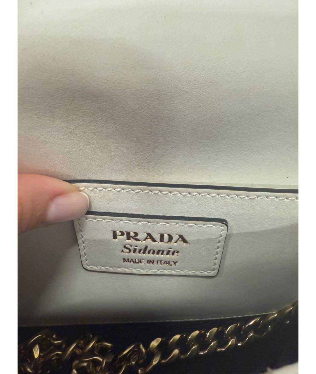 PRADA Белая кожаная сумка через плечо, фото 3