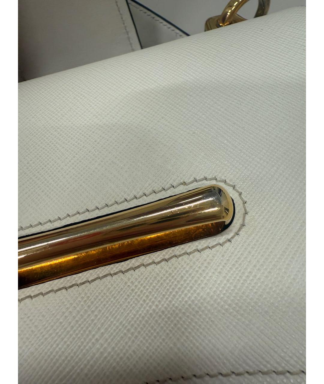 PRADA Белая кожаная сумка через плечо, фото 2