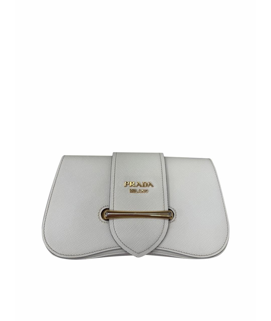 PRADA Белая кожаная сумка через плечо, фото 1