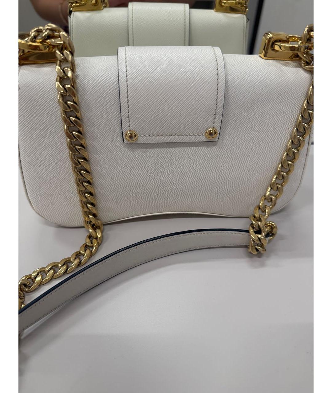 PRADA Белая кожаная сумка через плечо, фото 4