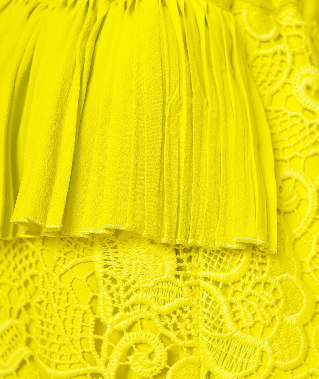NO. 21 Желтая кружевная юбка мини, фото 4