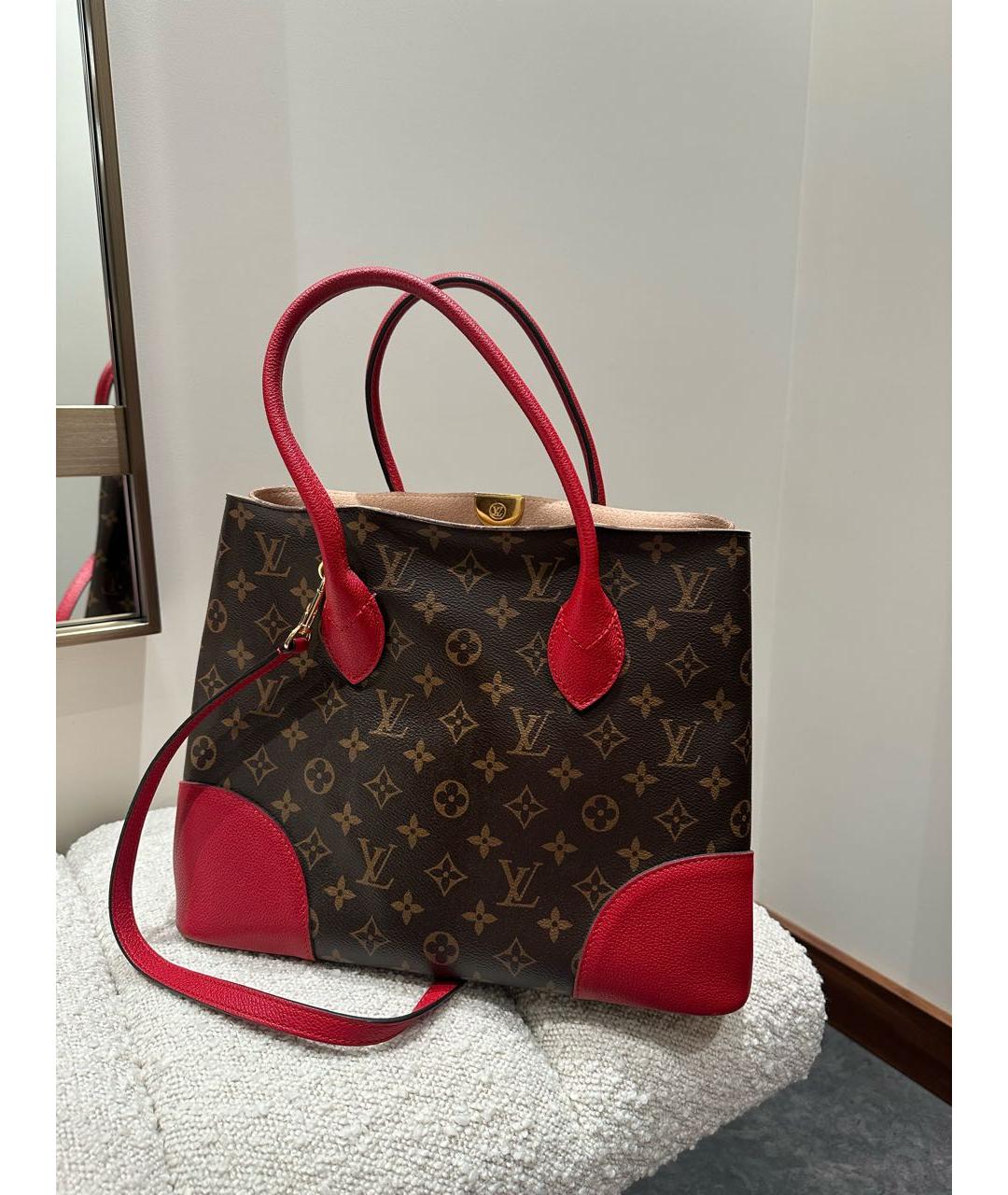 LOUIS VUITTON Коричневая кожаная сумка тоут, фото 2