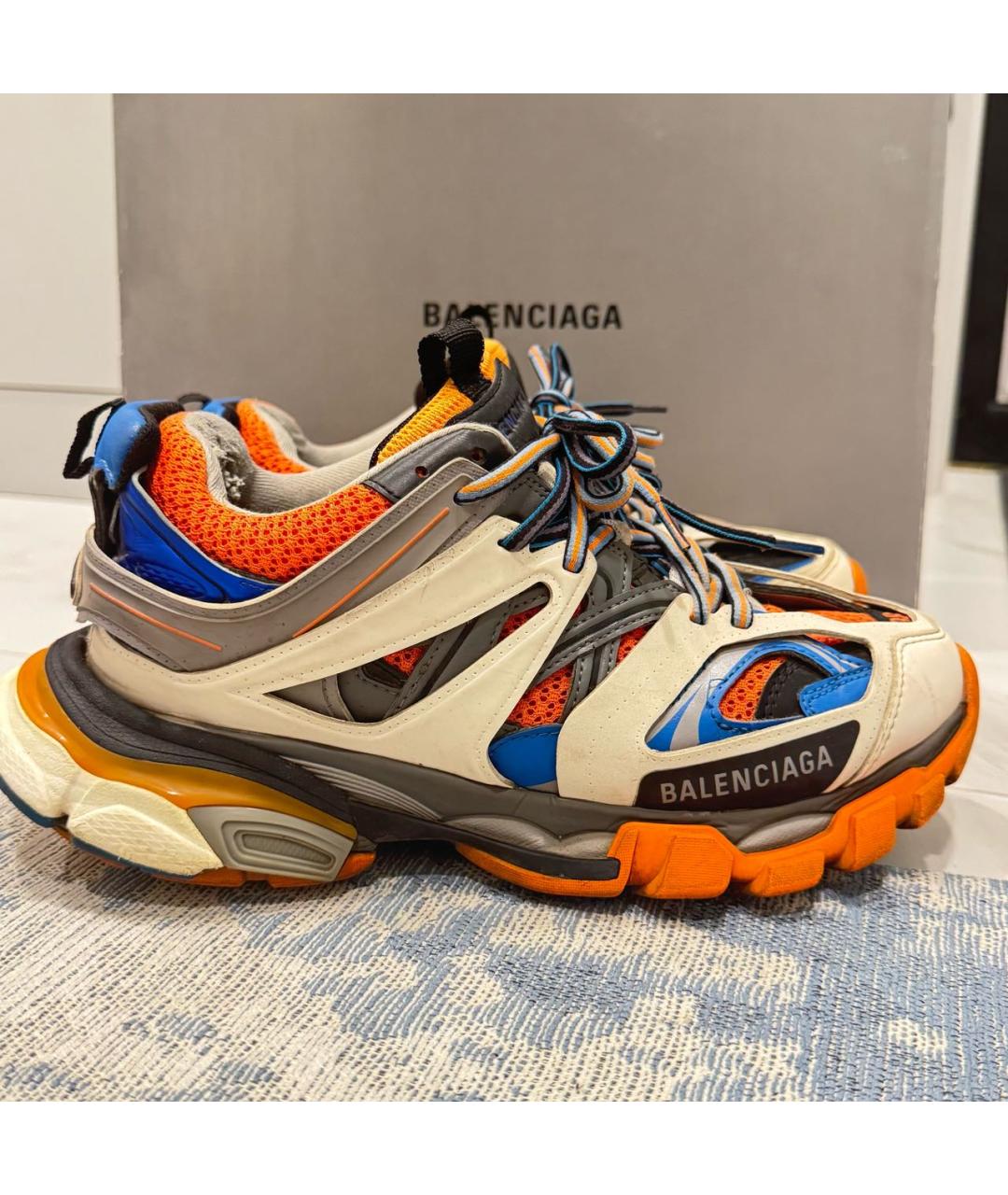 BALENCIAGA Белые кожаные кроссовки, фото 8