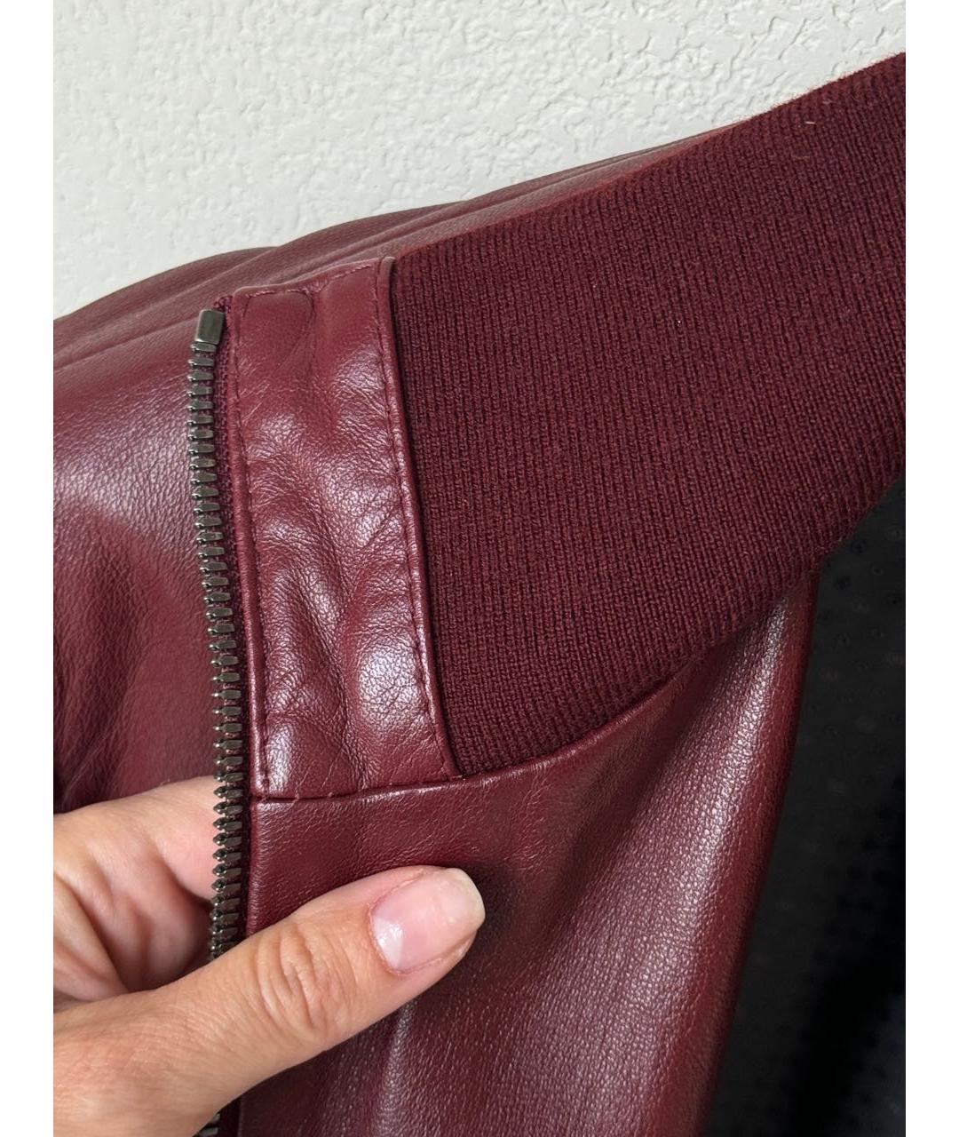 DOLCE&GABBANA Бордовая кожаная куртка, фото 7