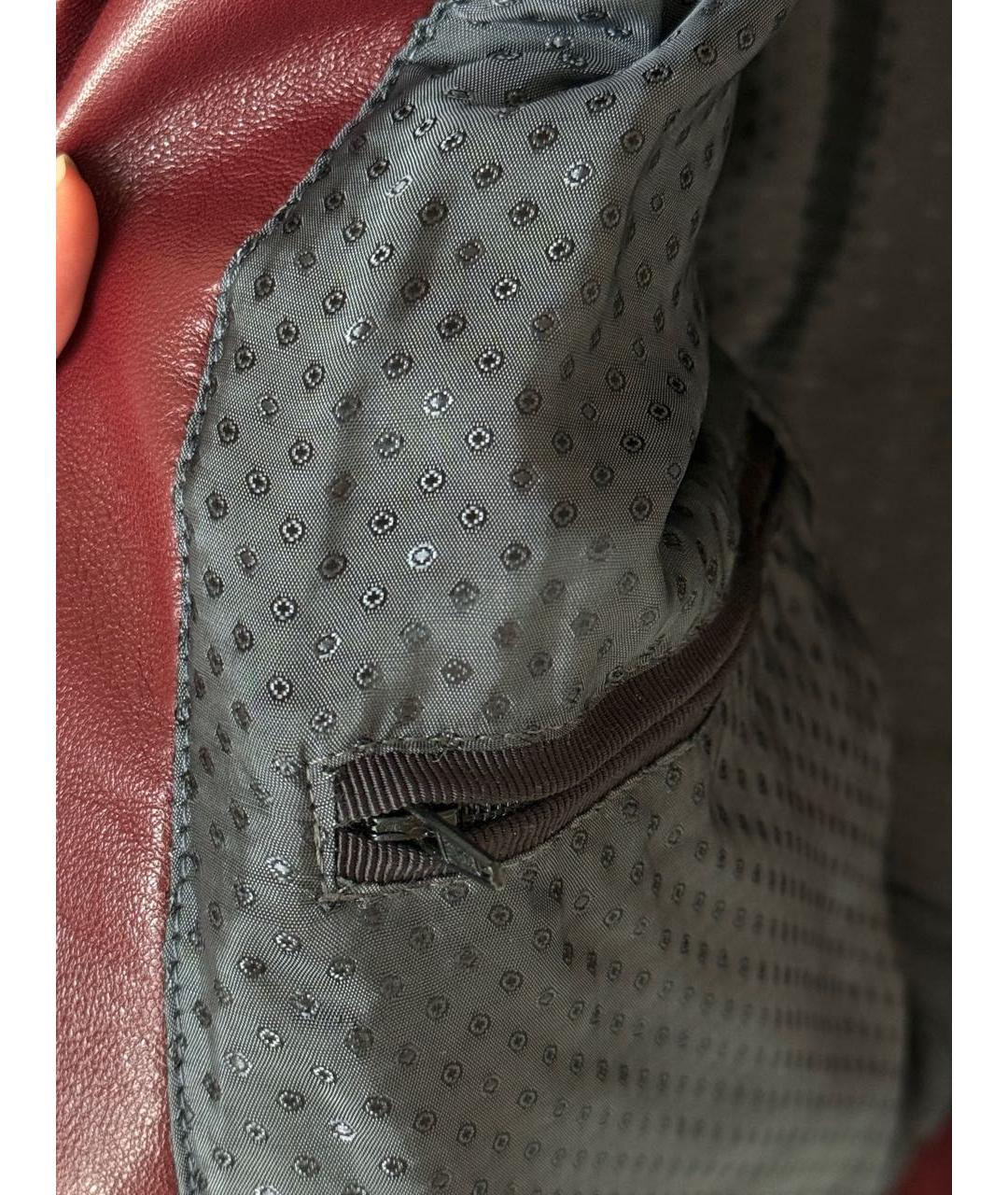 DOLCE&GABBANA Бордовая кожаная куртка, фото 6