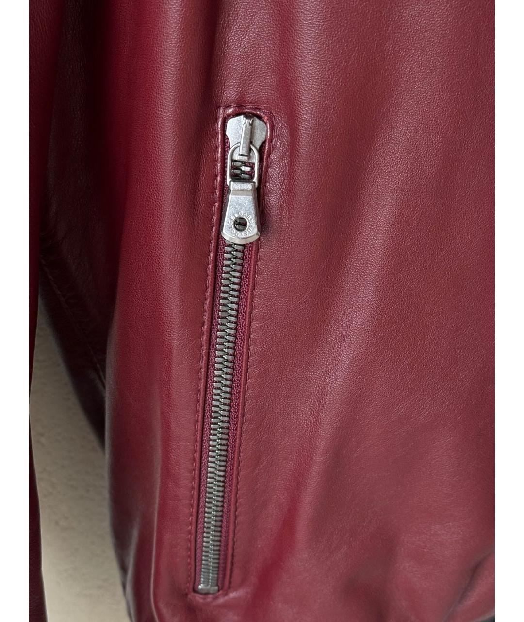 DOLCE&GABBANA Бордовая кожаная куртка, фото 4