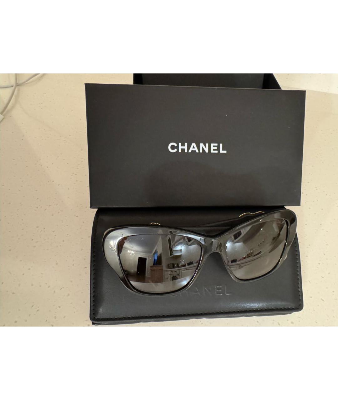 CHANEL Черные пластиковые солнцезащитные очки, фото 5