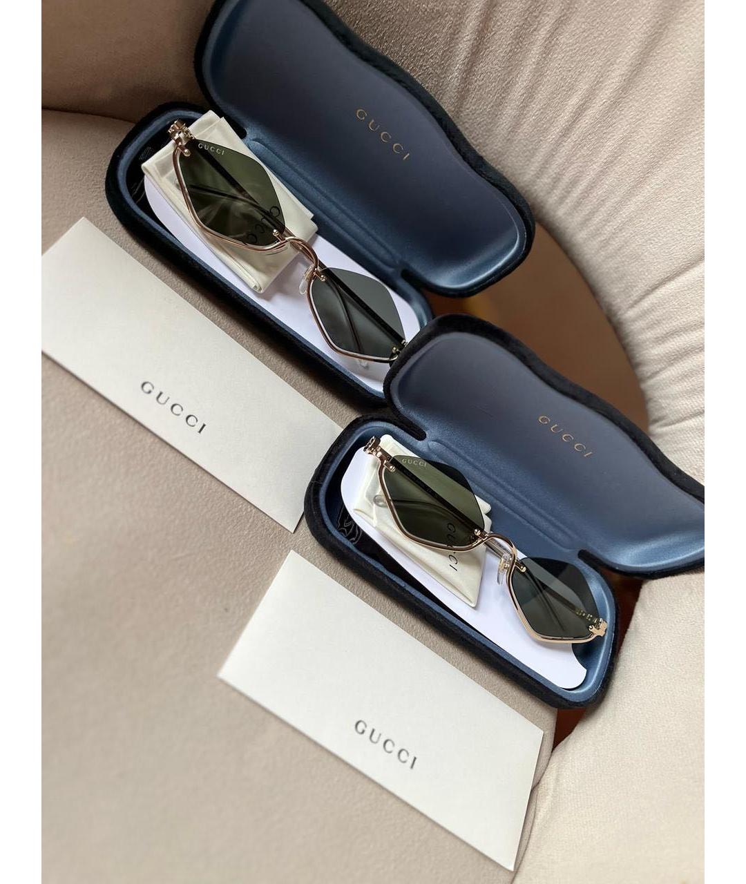 GUCCI Черные металлические солнцезащитные очки, фото 5
