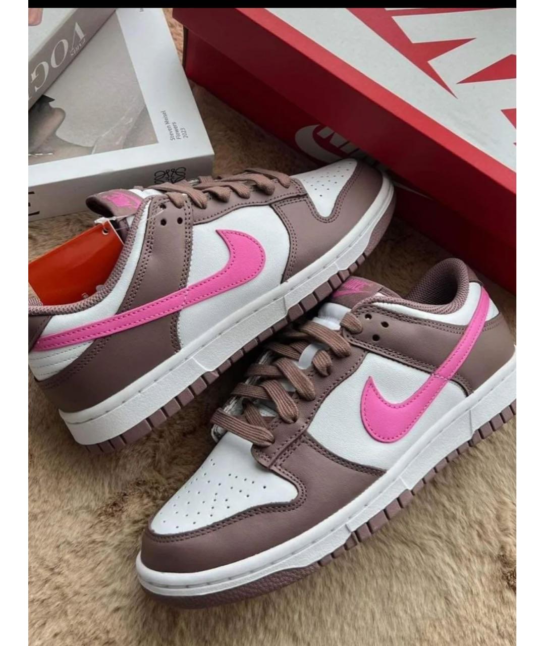 NIKE Коричневые кожаные кроссовки, фото 5