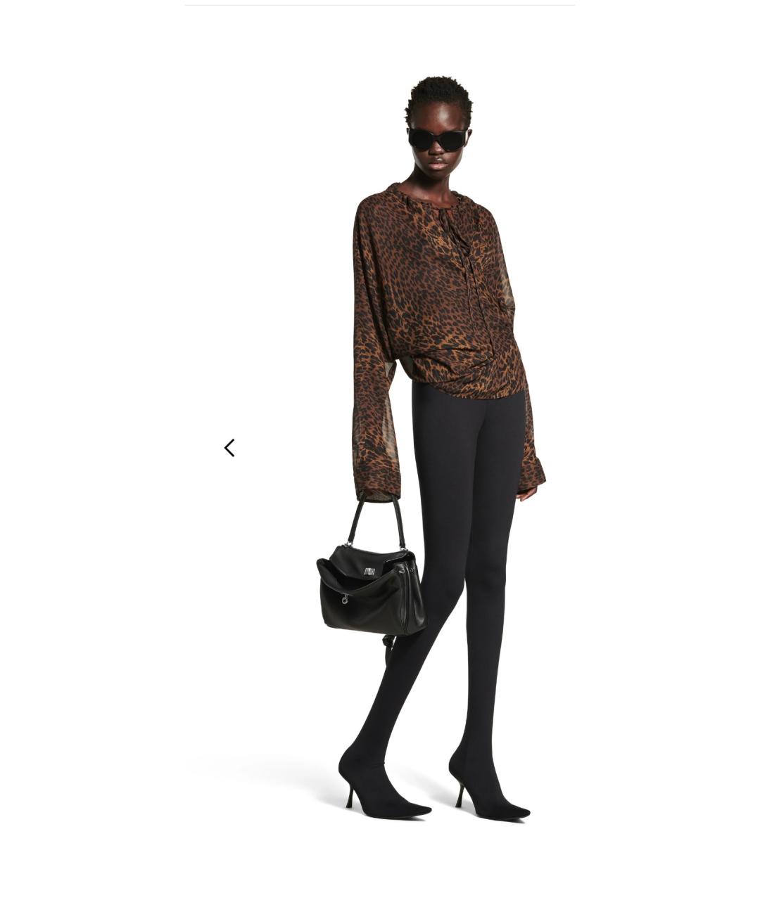 BALENCIAGA Черная кожаная сумка тоут, фото 5