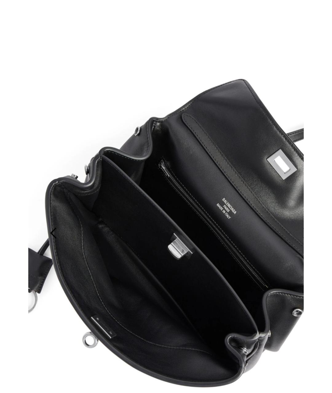 BALENCIAGA Черная кожаная сумка тоут, фото 3