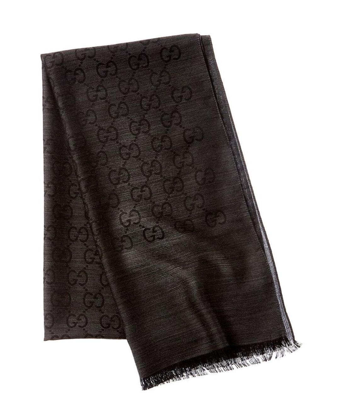 GUCCI Антрацитовый шарф, фото 5