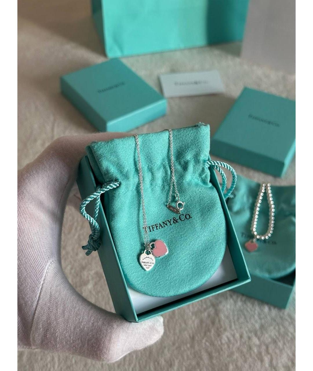 TIFFANY&CO Розовая серебряная подвеска, фото 2