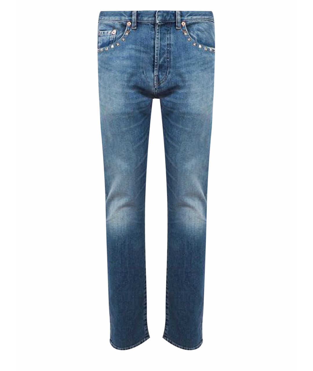 VALENTINO Голубые хлопко-эластановые джинсы скинни, фото 1