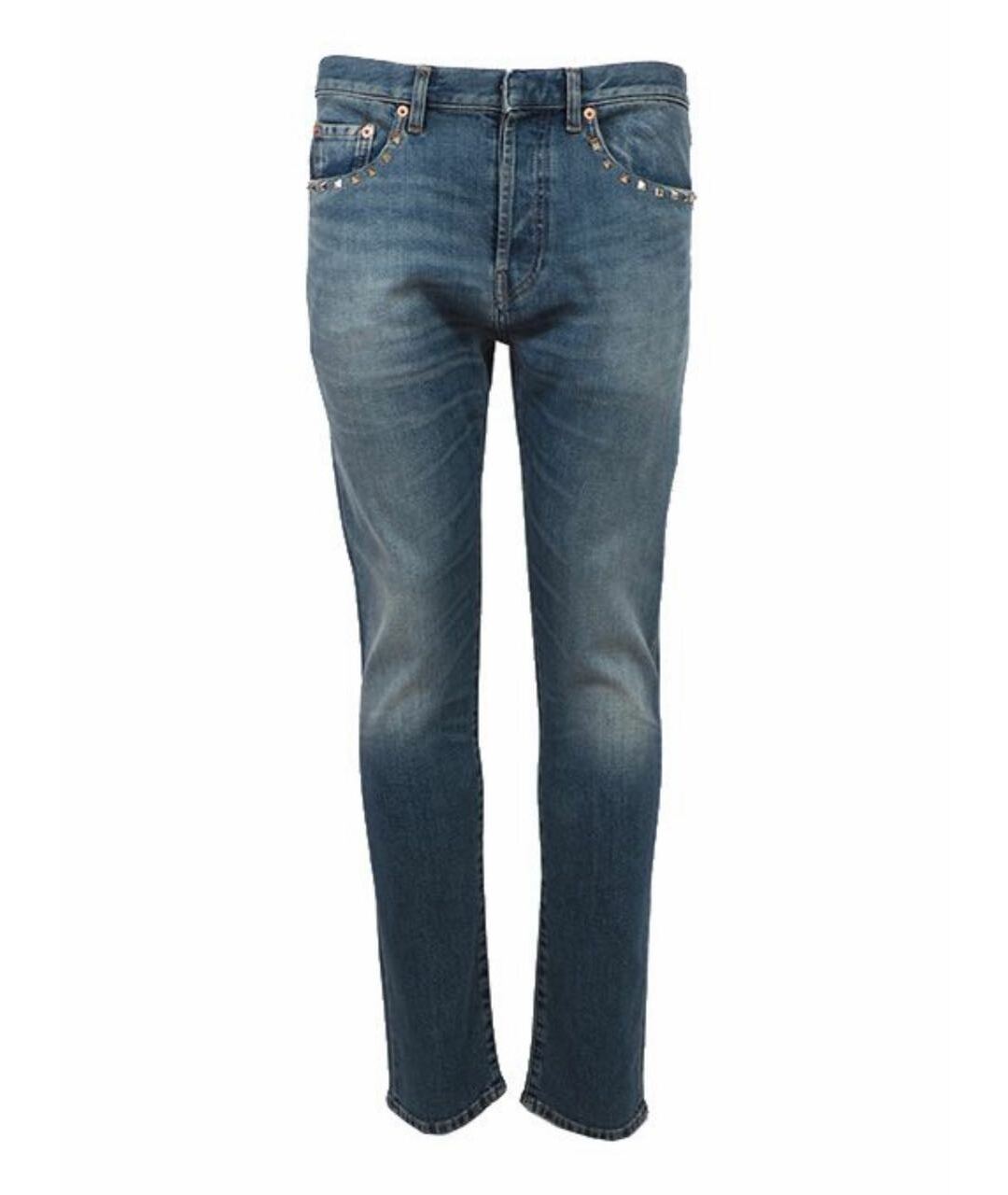 VALENTINO Голубые хлопко-эластановые джинсы скинни, фото 6