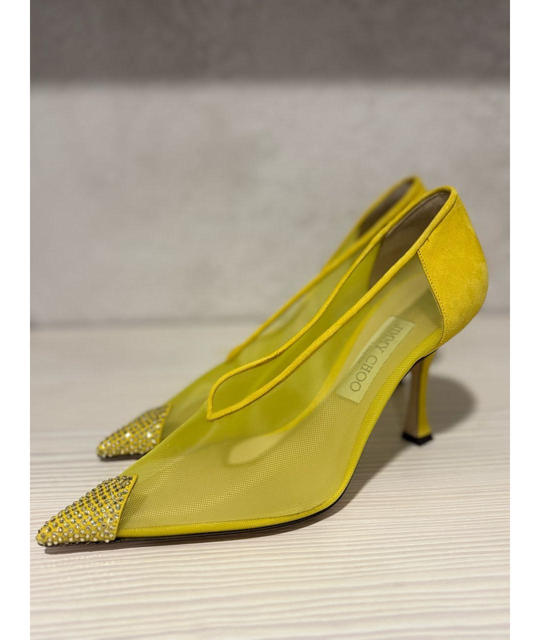 JIMMY CHOO Желтые замшевые туфли, фото 4
