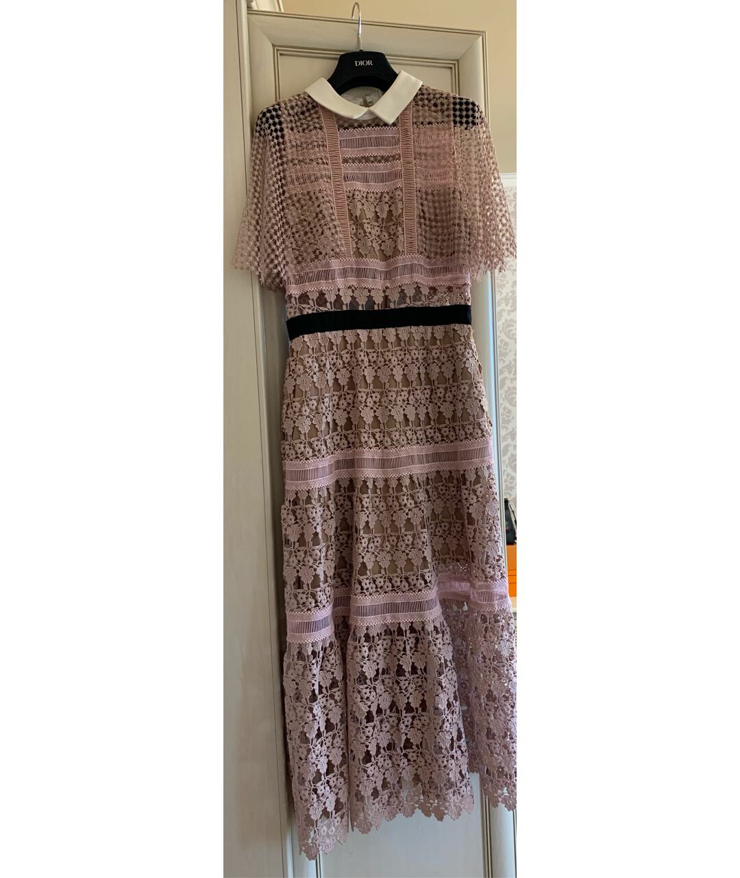 SELF-PORTRAIT Розовое кружевное платье, фото 5