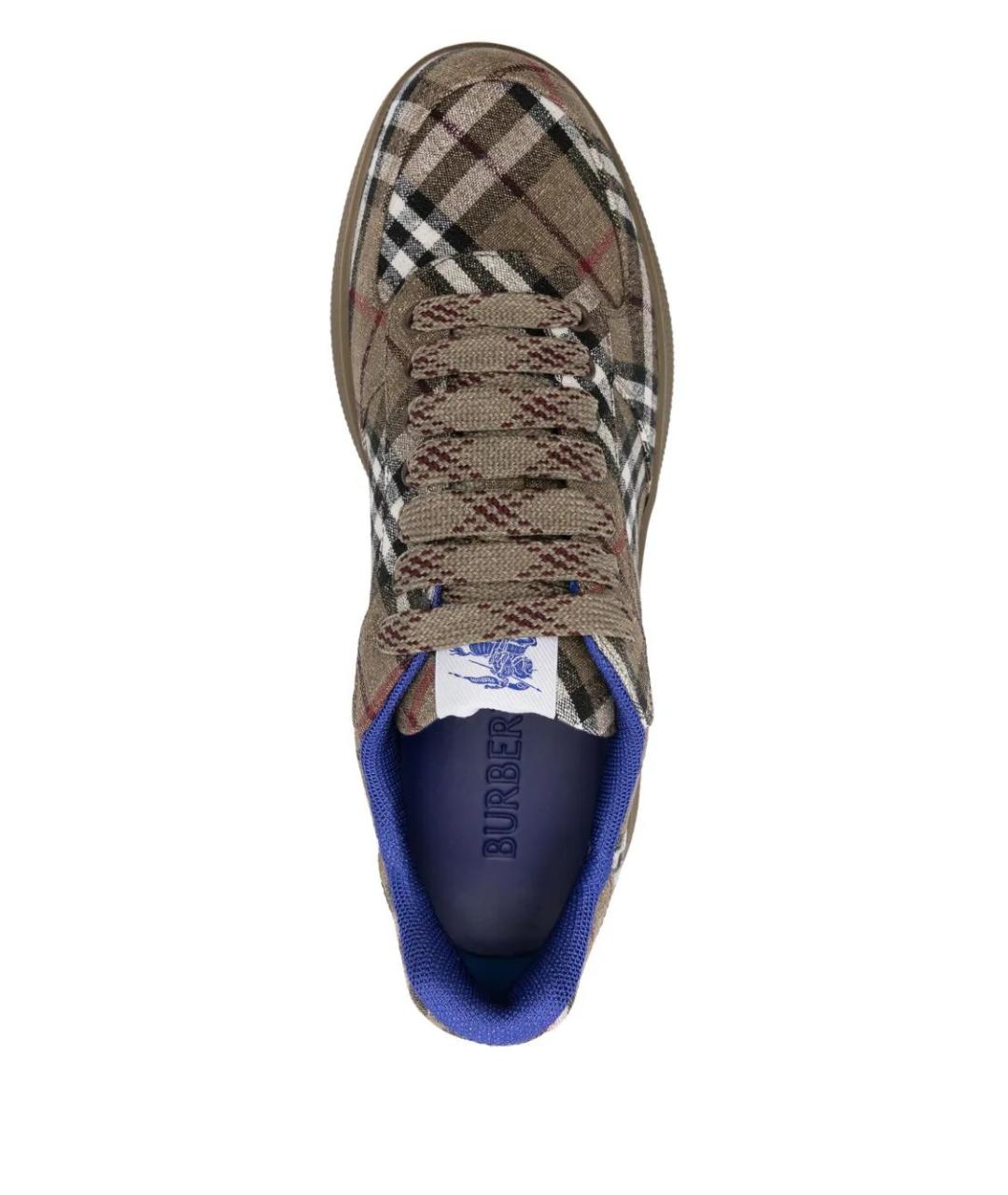 BURBERRY Бежевые текстильные низкие кроссовки / кеды, фото 4