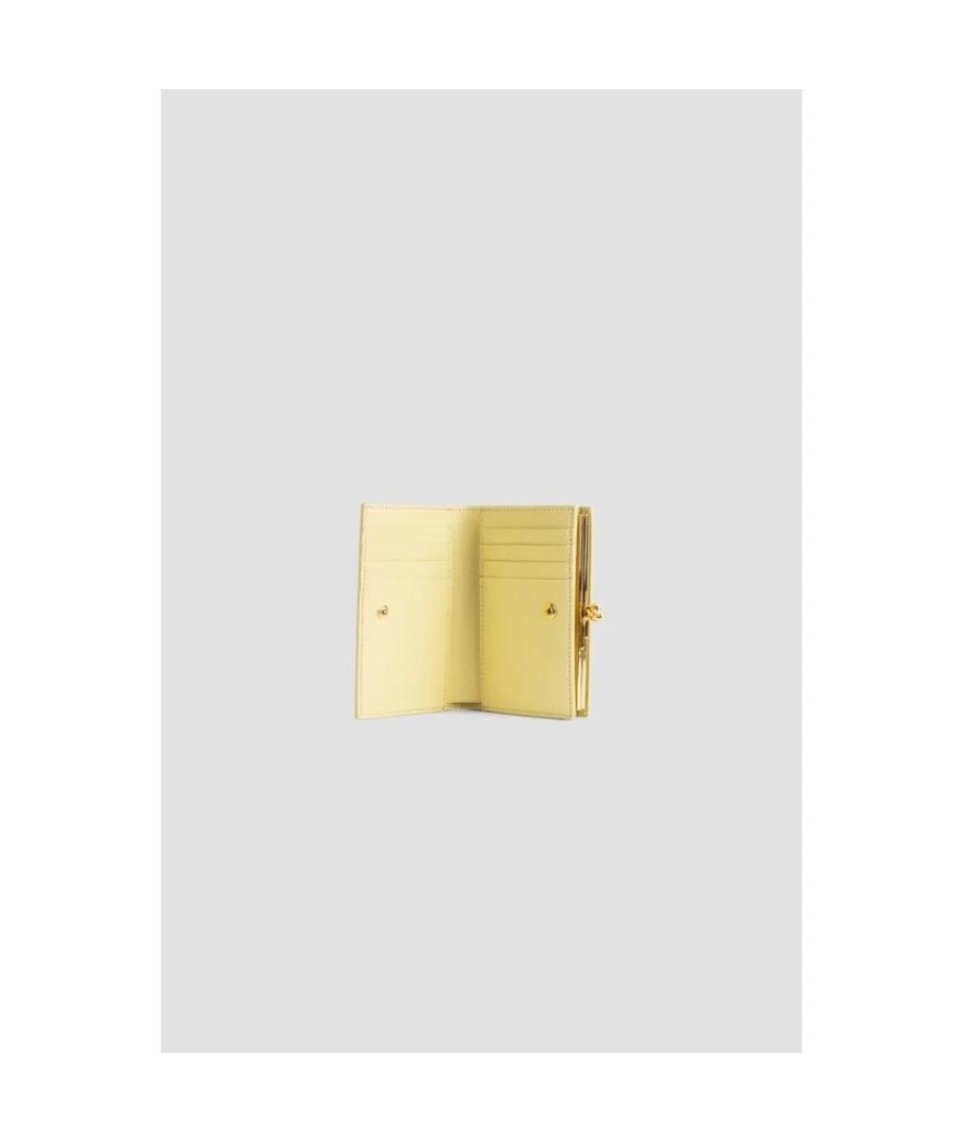 JIL SANDER Желтый кожаный кошелек, фото 4