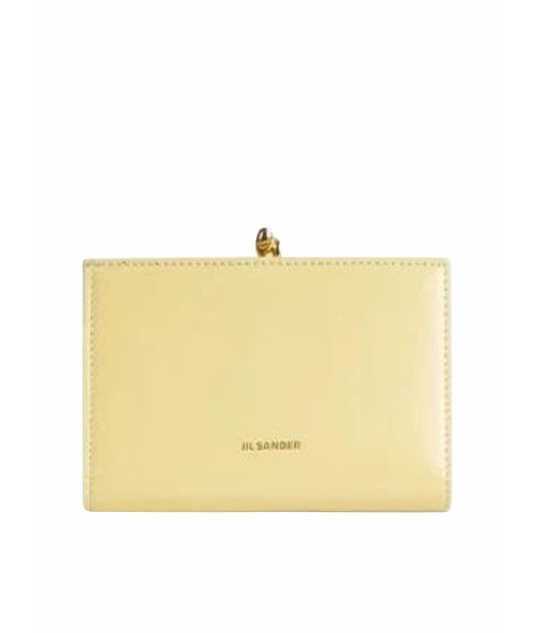 JIL SANDER Желтый кожаный кошелек, фото 1