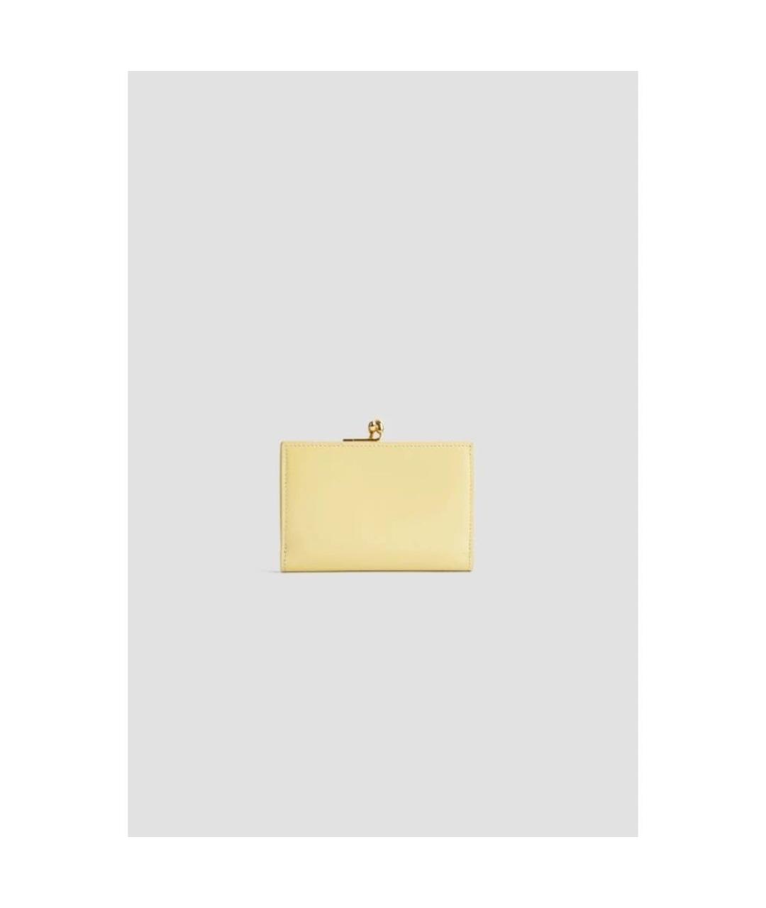 JIL SANDER Желтый кожаный кошелек, фото 3