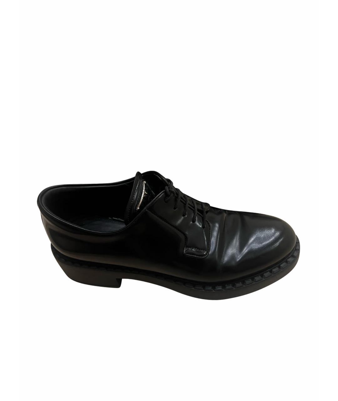 PRADA Черные кожаные лоферы, фото 1