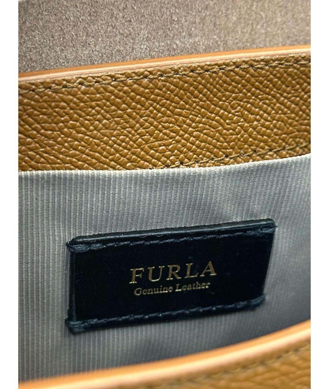 FURLA Коричневая кожаная сумка через плечо, фото 6