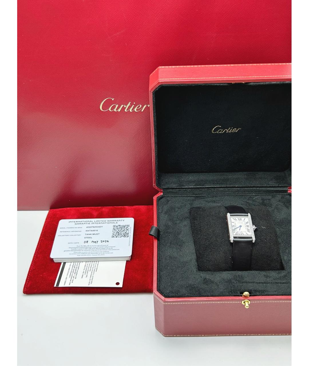 CARTIER Черные часы, фото 5