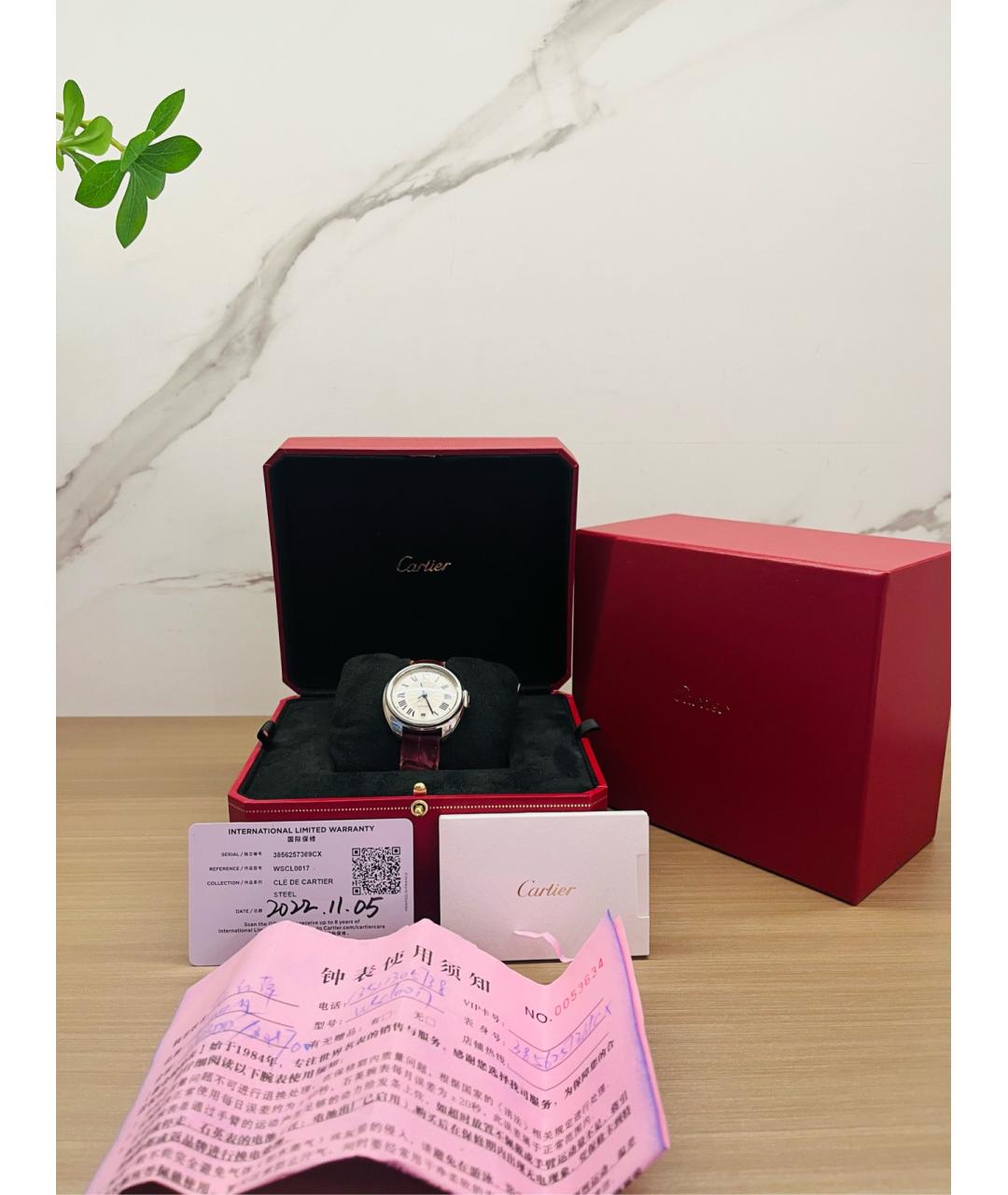 CARTIER Красные часы, фото 8