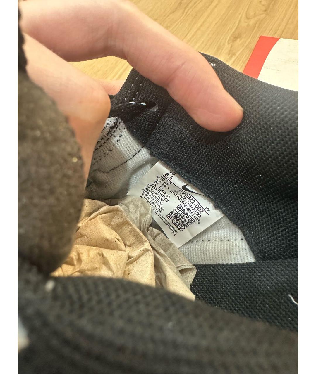 NIKE Черные кожаные низкие кроссовки / кеды, фото 6