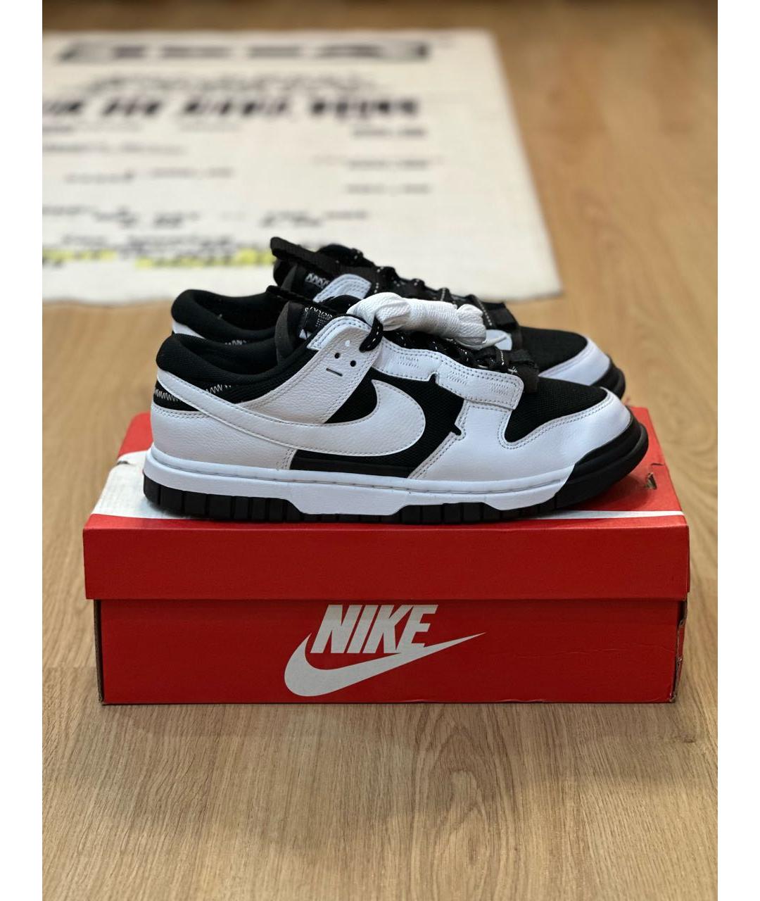 NIKE Черные кожаные низкие кроссовки / кеды, фото 7