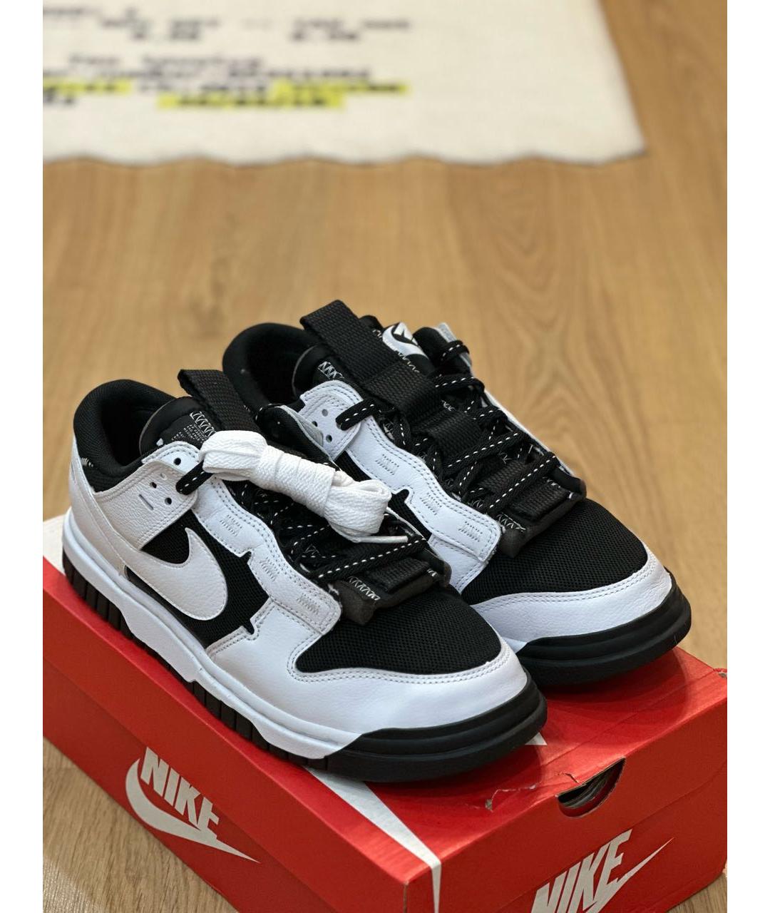 NIKE Черные кожаные низкие кроссовки / кеды, фото 3