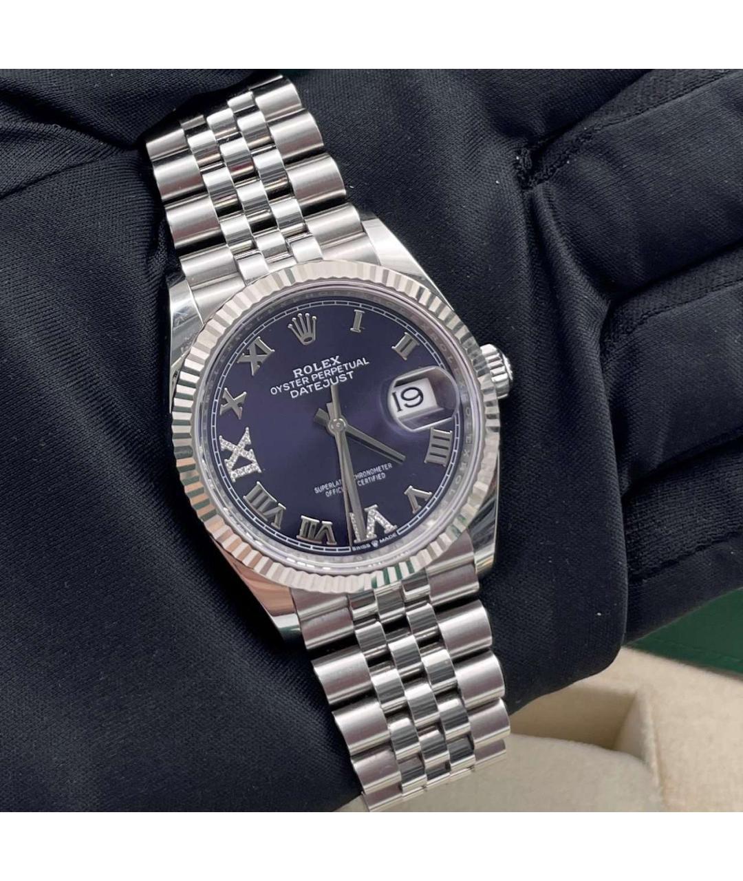 ROLEX Черные металлические часы, фото 2