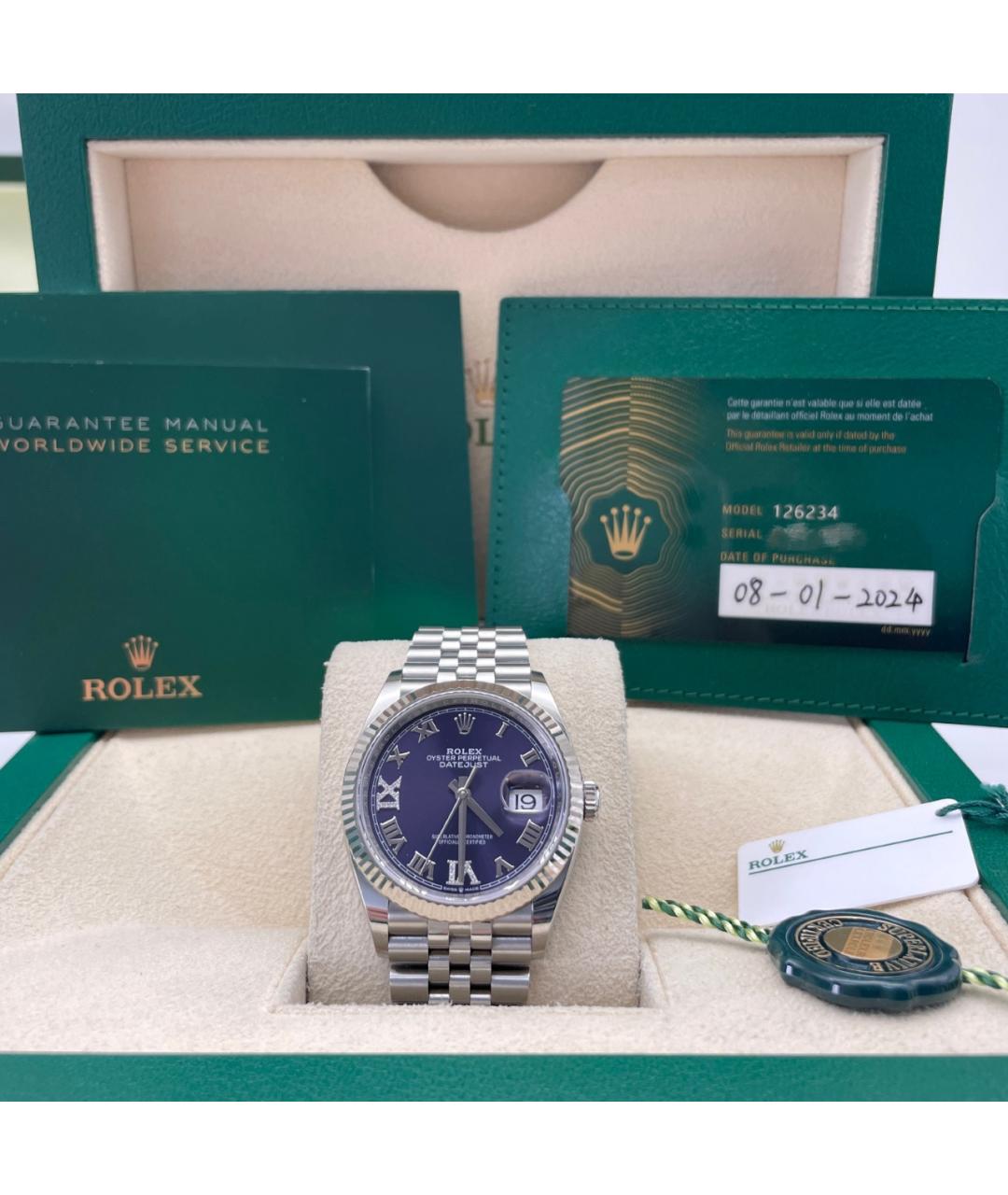 ROLEX Черные металлические часы, фото 9