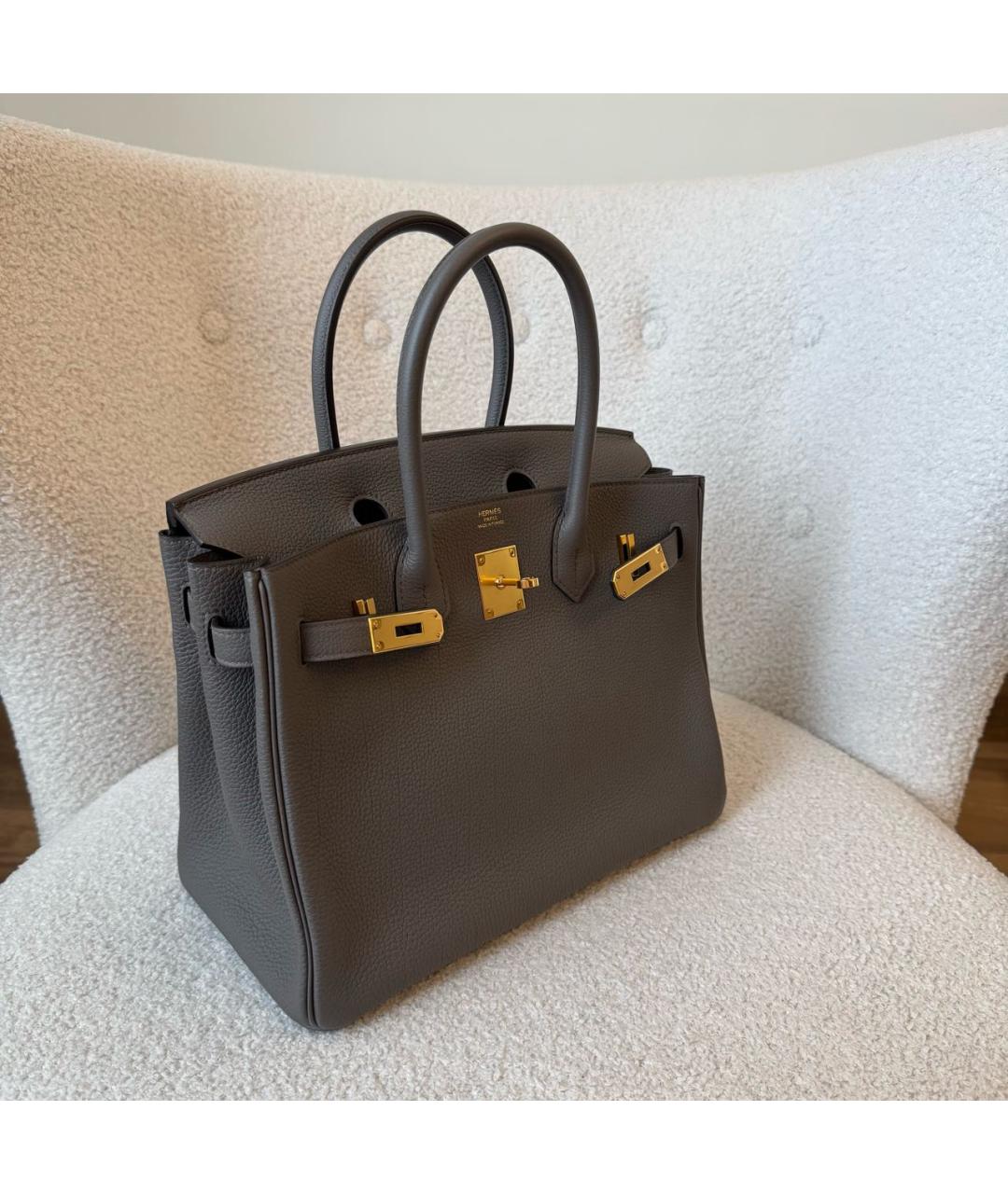 HERMES Кожаная сумка с короткими ручками, фото 8