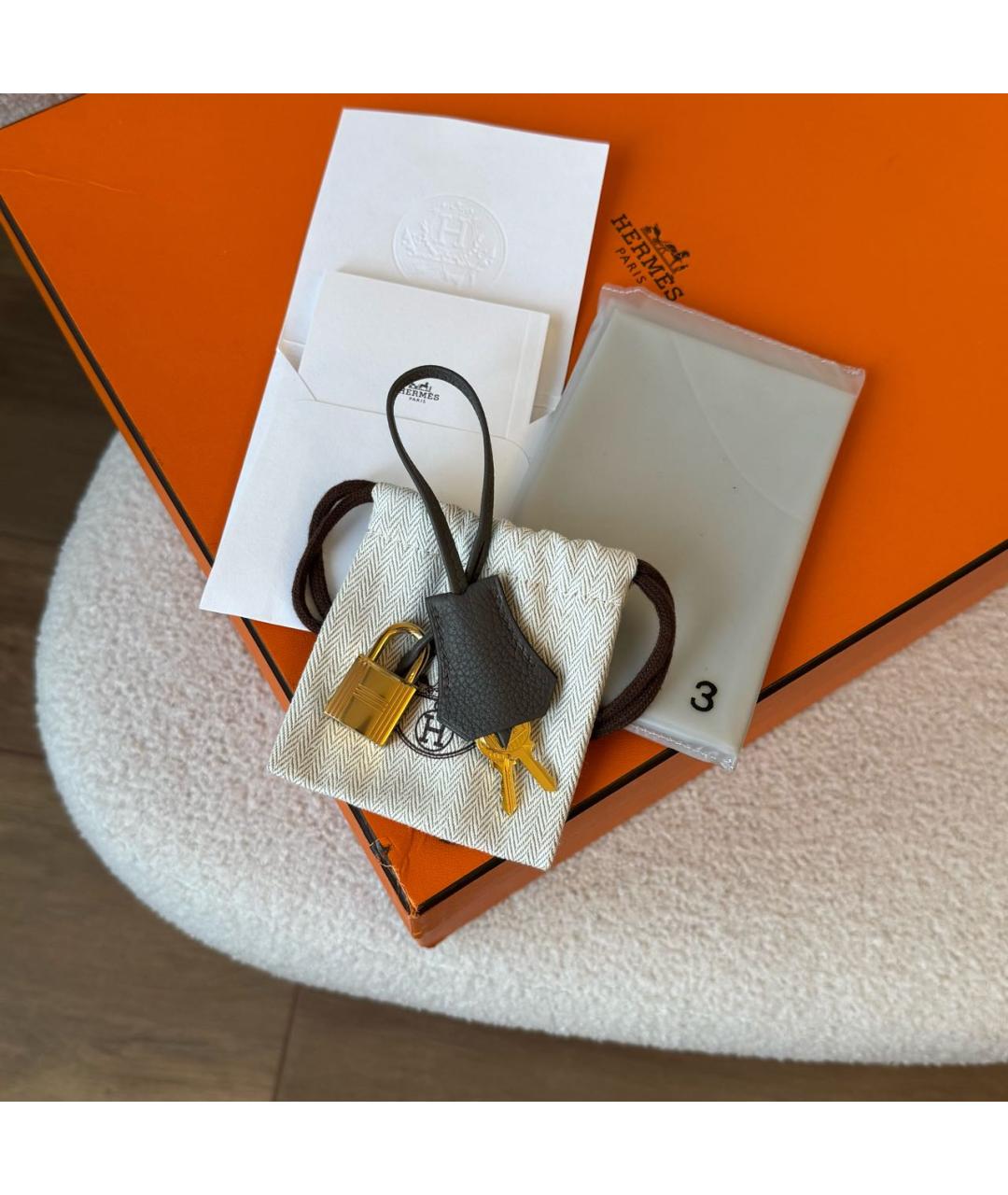 HERMES Кожаная сумка с короткими ручками, фото 7